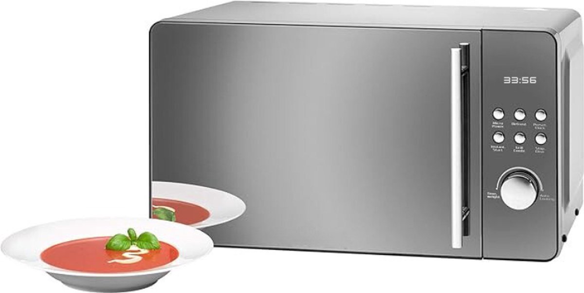 2-in-1 Magnetron Met Grill 20L Spiegelglas RVS