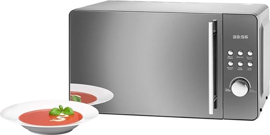 2-in-1 Magnetron Met Grill 20L Spiegelglas RVS