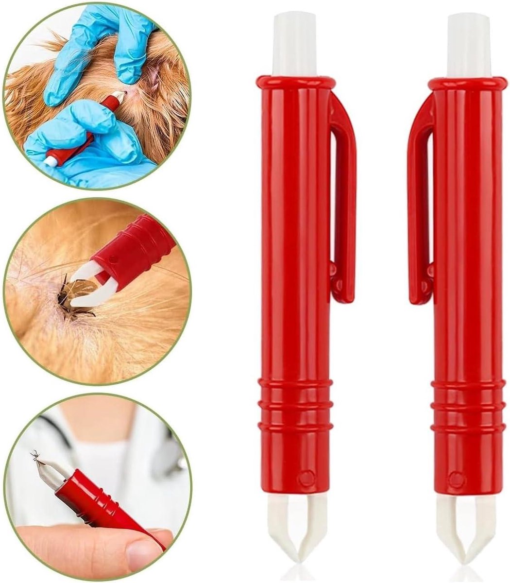 Wat vinden we goed aan de 2x tekenpincet rood voor honden katten paarden