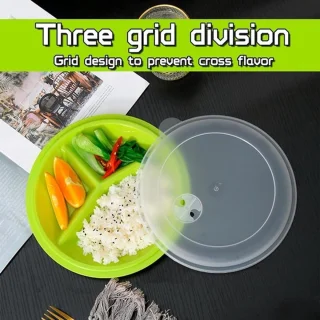 3-delig magnetronservies met deksel - magnetronschalen set