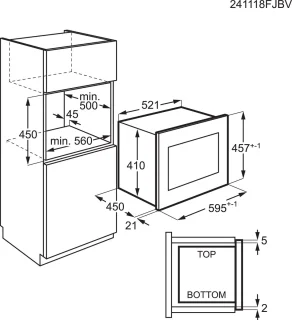 AEG OS5CM34MB 5000 Serie Inbouwmagnetron 34L Mat Zwart
