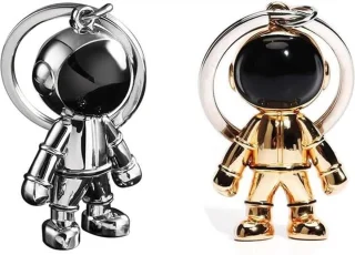 Astronautensleutelhanger Robot Metaal Goud Zilver 32x29 cm