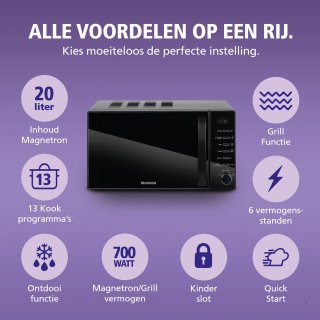 Brabantia BBEK1145DG Magnetron met Grillfunctie