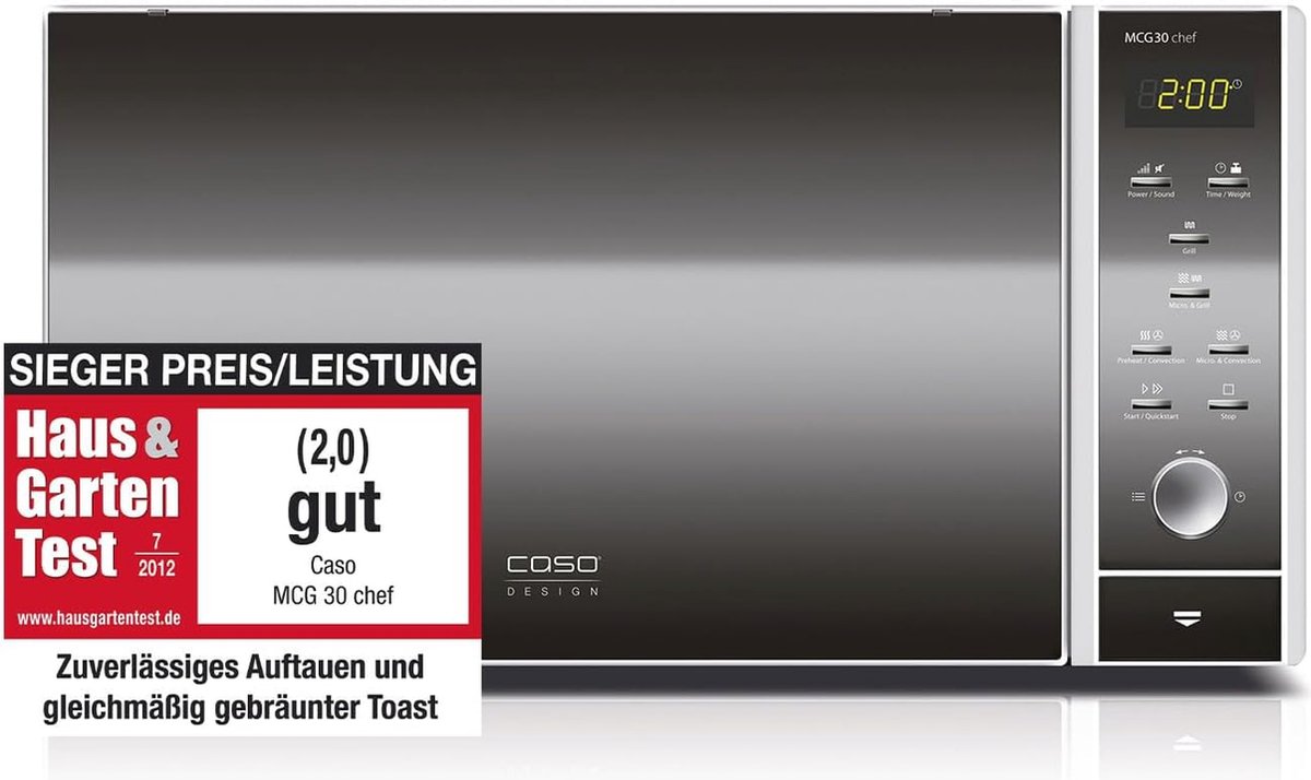 De Chef 30L Roestvrij Staal Convectie Magnetron 900W in één oogopslag