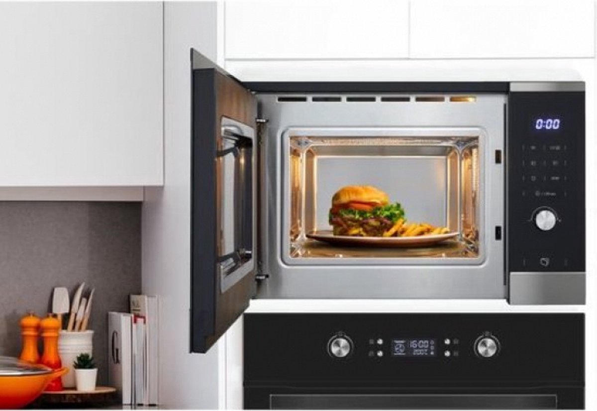 Wat vinden we goed aan de CONTINENTAL EDISON CEMO25GINE Inbouw Grill Magnetron Zwart RVS 25L