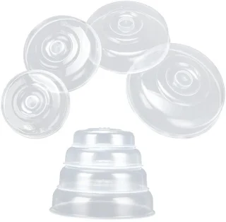 Dailygoods kunststof voedselafdekkingen set van 8 - maten 14/17/20/23 cm