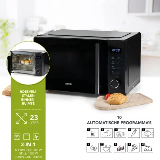 DOMO DO22301C Combi magnetron 23L Zwart