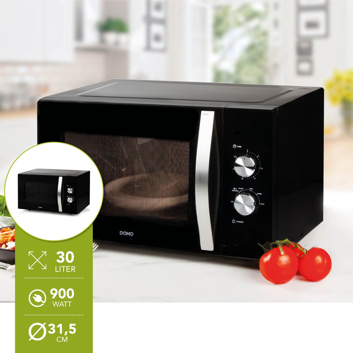 Wat vinden we goed aan de DOMO DO2431 Solo Magnetron 30L Zwart