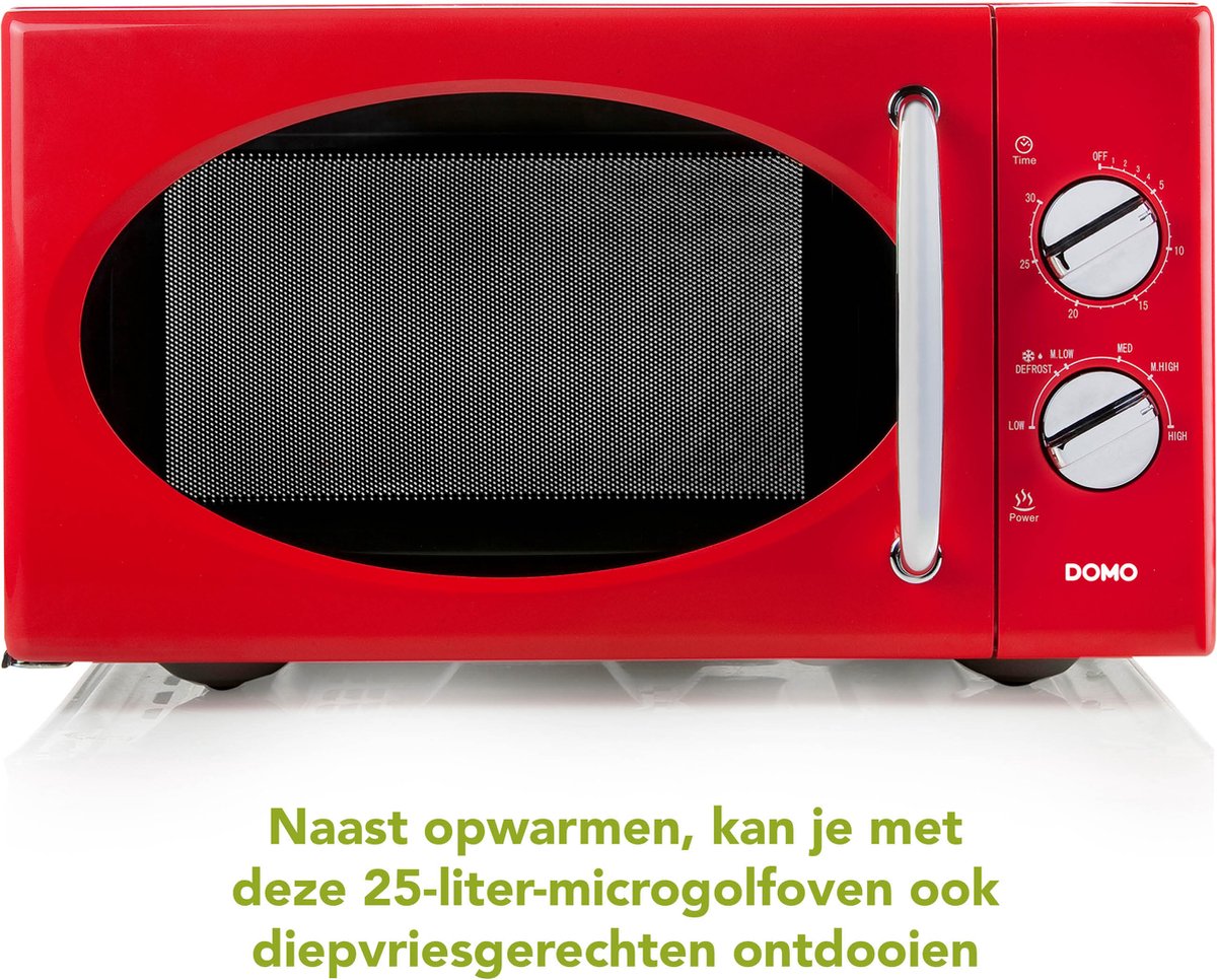 Wat vinden we goed aan de DOMO DO2925 Magnetron Retro 25L Rood