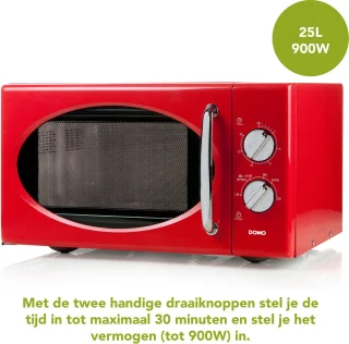 DOMO DO2925 Magnetron Retro 25L Rood