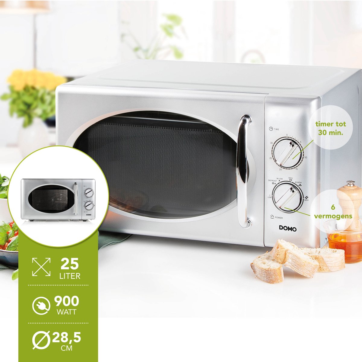 Wat vinden we goed aan de DOMO DO3025 Magnetron Solo 25L Grijs