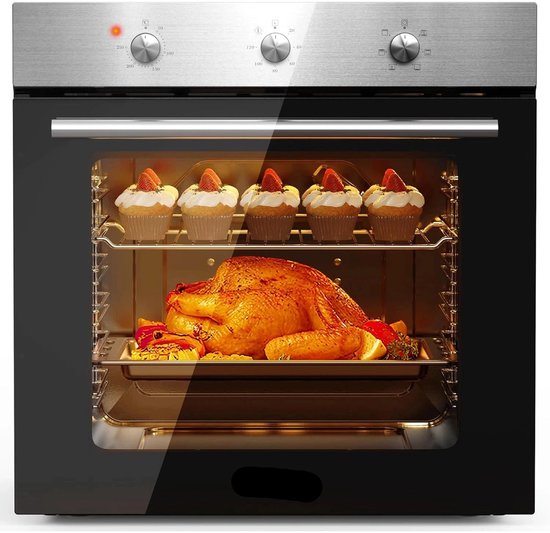 Elektrische Oven 60L Zilver 2200W Mechanisch Inbouw & Vrijstaand review