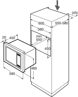 ETNA CM225ZT Combi magnetron 45cm matzwart
