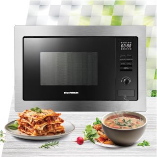 Wat vinden we goed aan de Heinner Inbouwmagnetron 25 L Zwart/Zilver