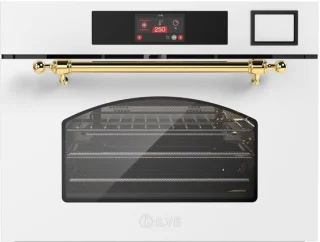 Ilve Compact 45cm 3-in-1 oven/stoom/magnetron Nost. wit messing - Inbouw
