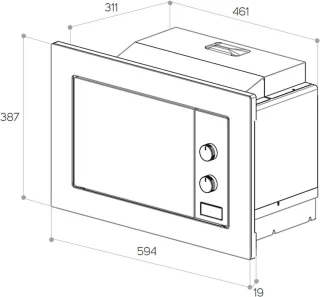 Inbouwmagnetron 20 L