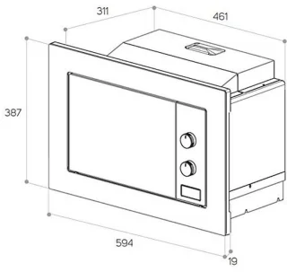 Inbouwmagnetron 20 L RVS