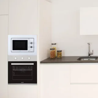 Inbouwmagnetron 20 L Wit/Inox