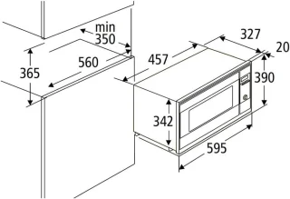 Inbouwmagnetron 20 L Zwart