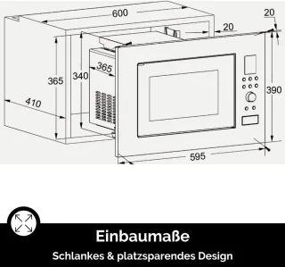 Inbouwmagnetron 25 L 900 W