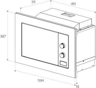 Inbouwmagnetron RVS 20L