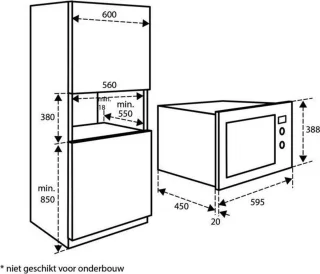 Inventum IMC6032F Inbouw Combi-Oven 32L RVS/Zwart