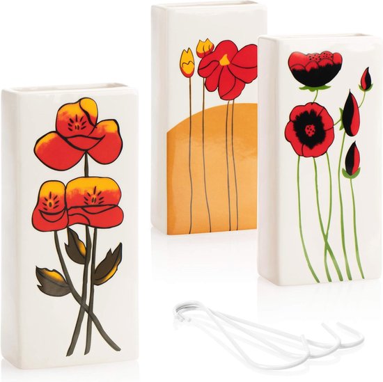 Keramische radiator luchtbevochtiger 3-pack met bloemmotief