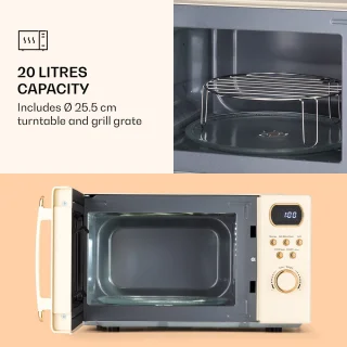 Klarstein Julieta Magnetron met grill - Crème