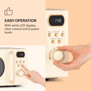 Klarstein Julieta Magnetron met grill - Crème