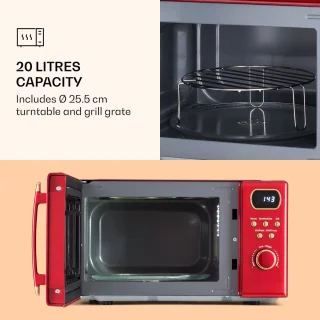 Klarstein Julieta Magnetron met grill - Retro Rood
