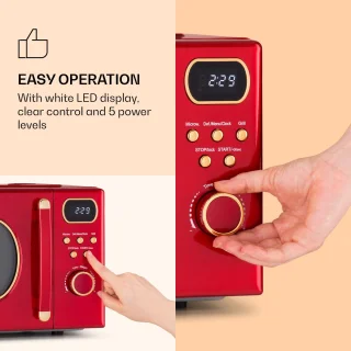 Klarstein Julieta Magnetron met grill - Retro Rood