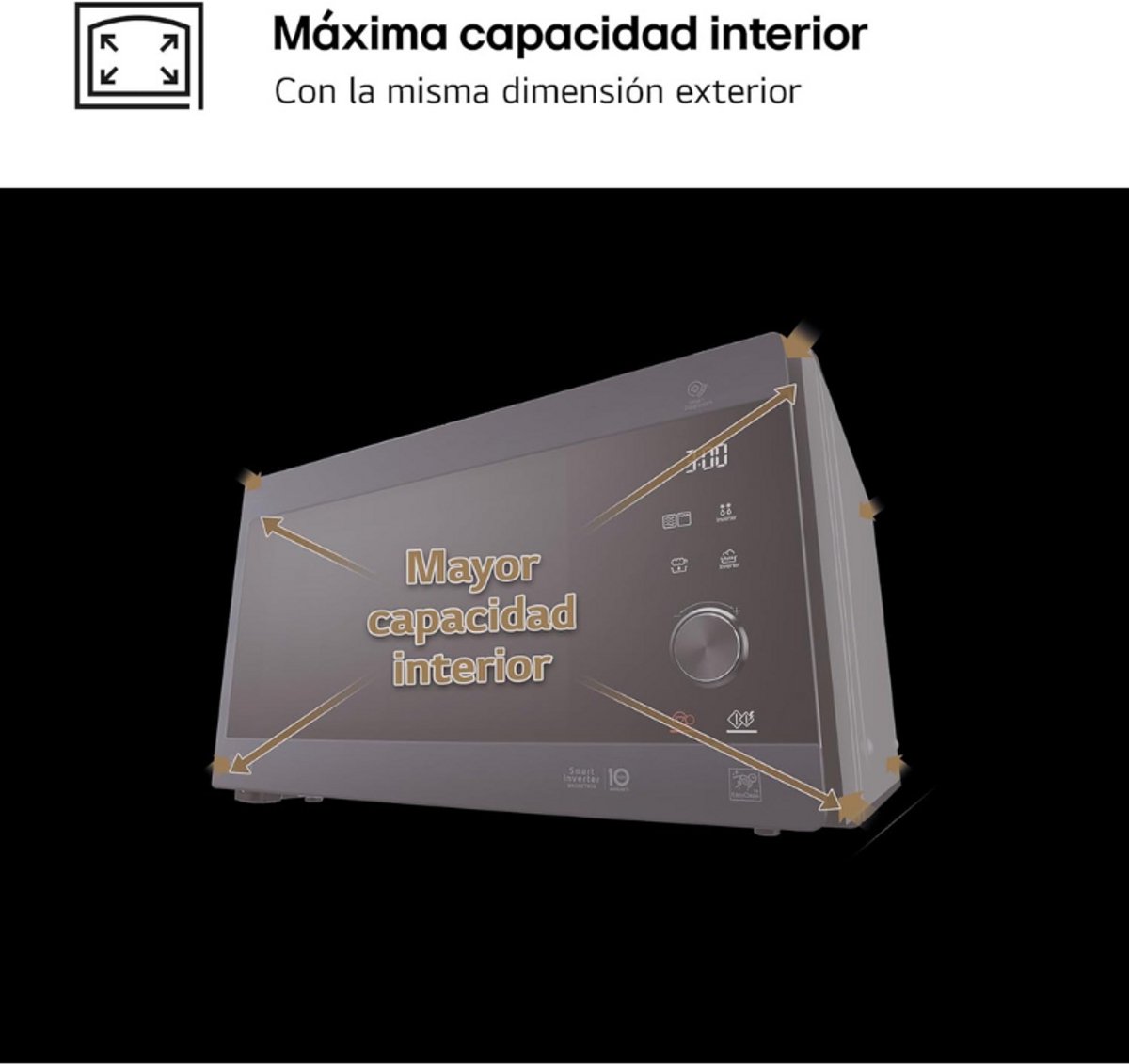 LG Magnetron 25L 1000W Zwart