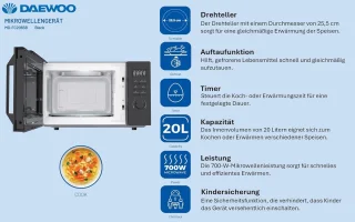 Magnetron 20L 700W Zwart