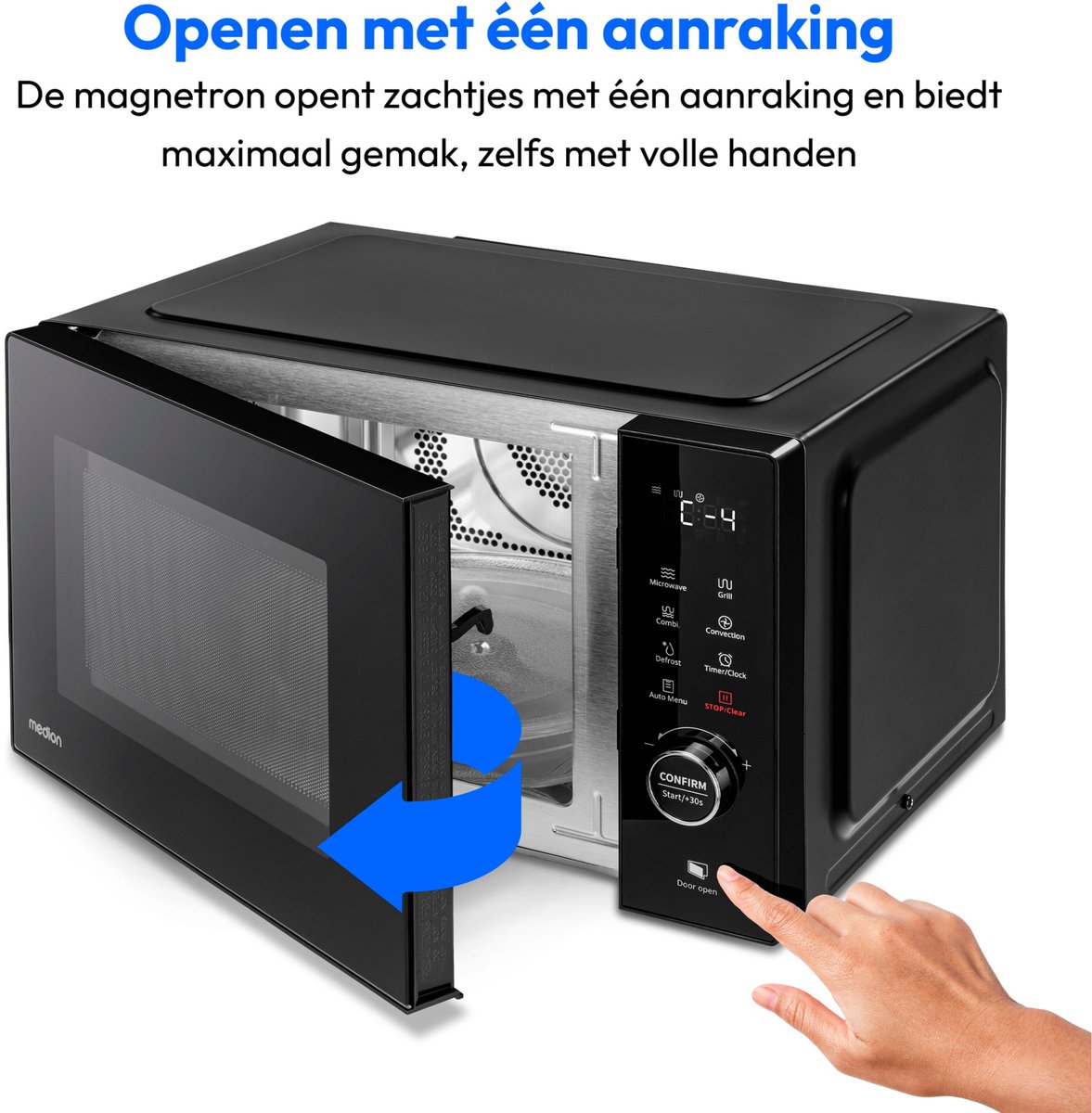 De MEDION MD12031 magnetron met grill en convectie 23L roestvrij staal in één oogopslag