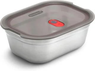 Microwave lunchbox - roestvrijstalen container - 1200 ml - zilver