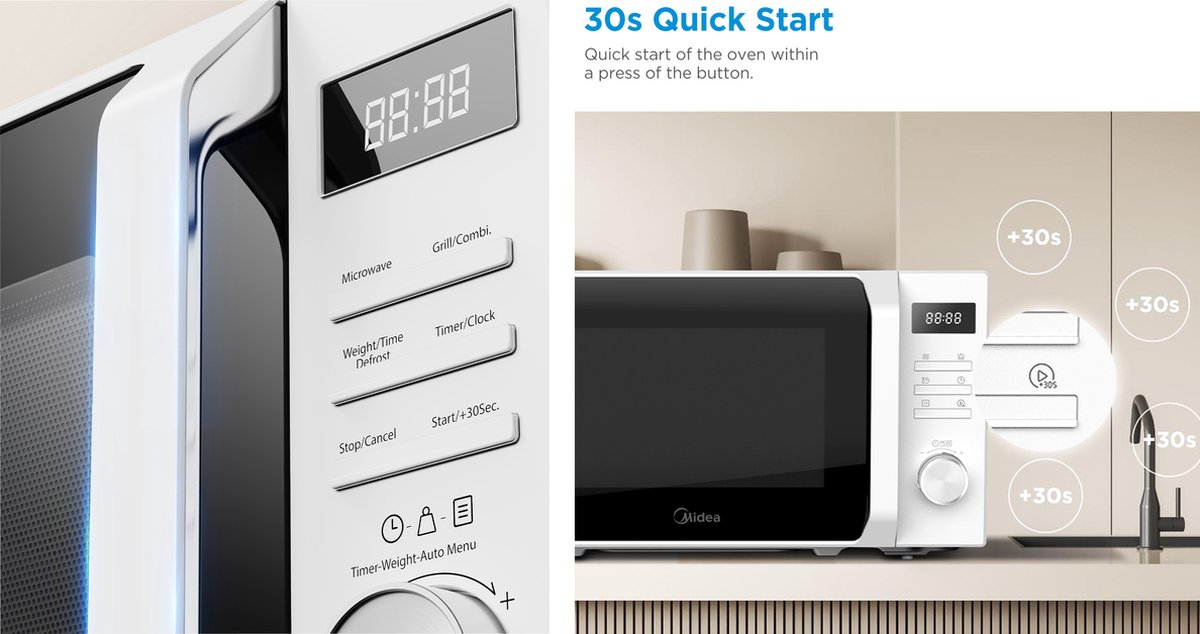 Midea AG20CF2EBK Magnetron met Grillfunctie