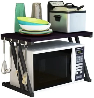 Mikrowave houten rek met haken