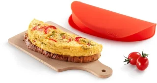 Omeletkoker voor de magnetron, rood, 0,4 l