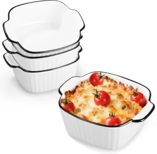Omgoods set van 4 keramische bakschalen 400 ml