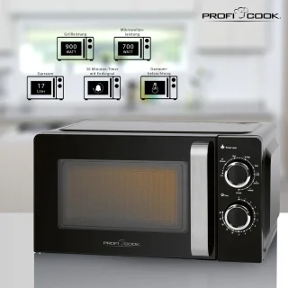 ProfiCook MWG 1208 Magnetron met Grill 17L Zwart
