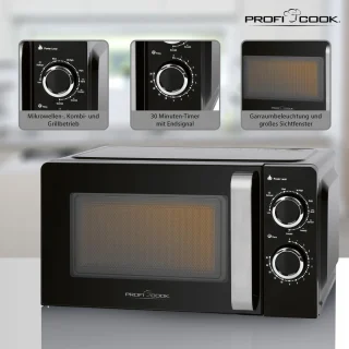 ProfiCook MWG 1208 Magnetron met Grill 17L Zwart