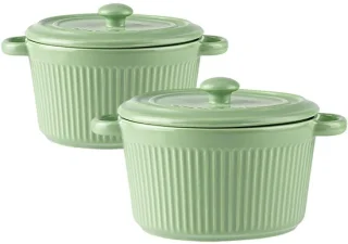Set van 2 mini-cocottes met deksel