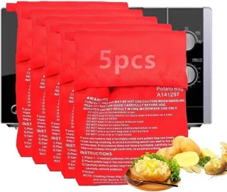 Set van 5 herbruikbare magnetron-aardappeltassen