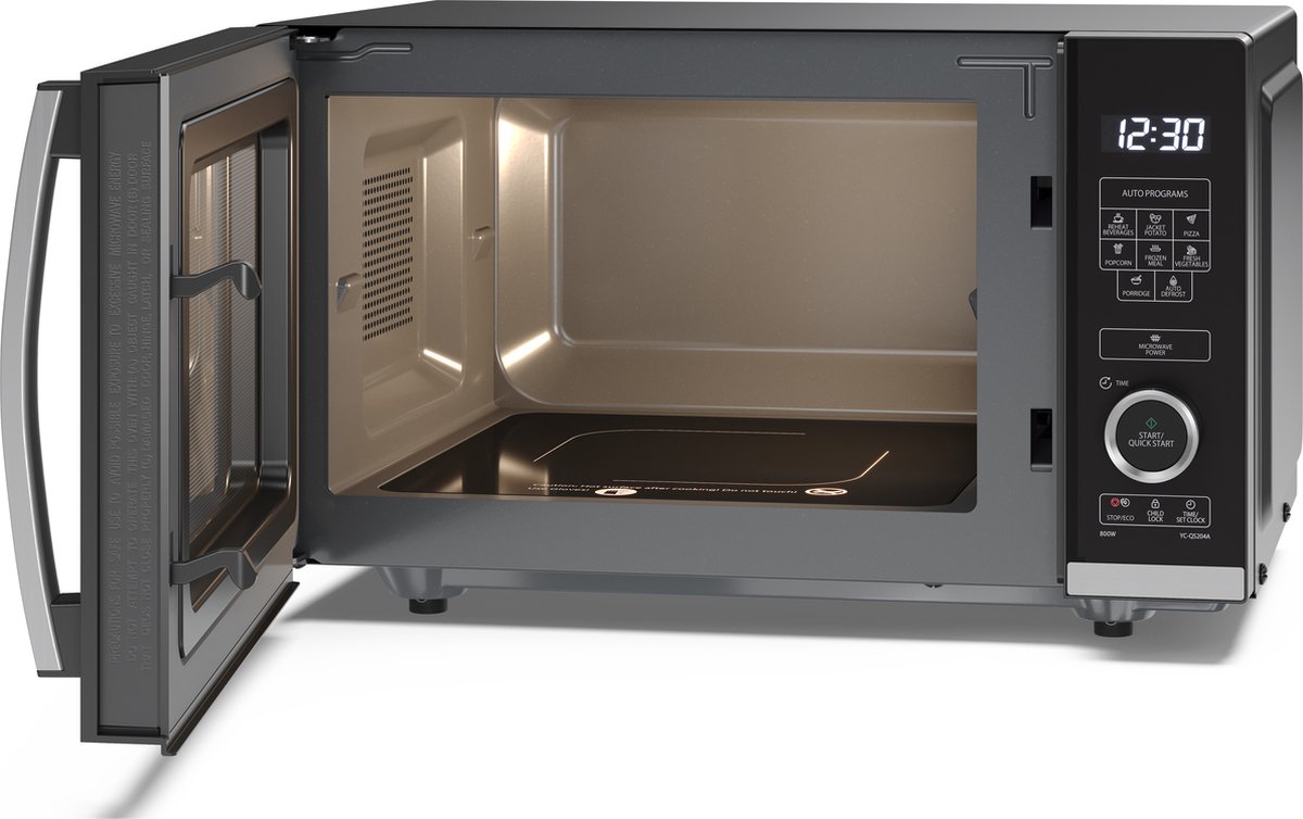 Wat vinden we goed aan de Sharp YC-QS204AE-B Flatbed Magnetron Zwart 20L 800W