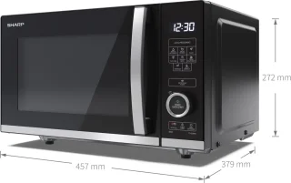 Sharp YC-QS204AE-B Flatbed Magnetron Zwart 20L 800W