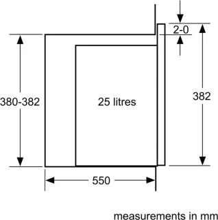 Siemens BE550LMR0 Inbouwmagnetron 38 cm RVS