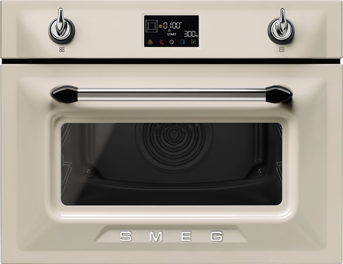 De SMEG SO4902M1P Inbouw Oven 45 cm Combi-magnetron Crème in één oogopslag