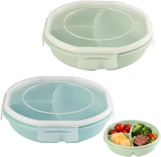 SnelShoppen - Set van 2 magnetron borden met deksel