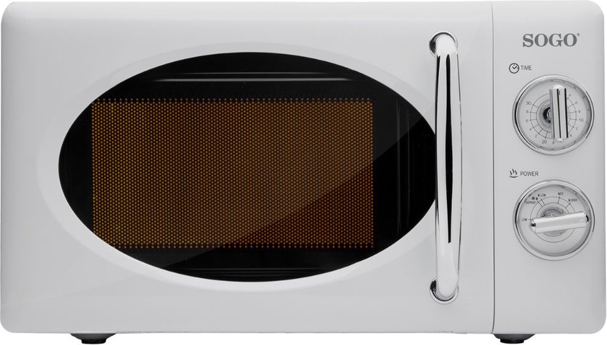 SOGO Retro Magnetron 20L Wit vrijstaand