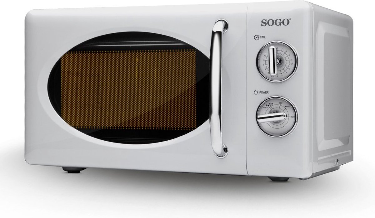 SOGO Retro Magnetron 20L Wit vrijstaand